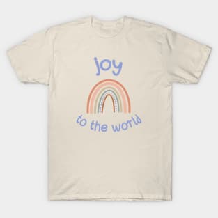 Joy to the World + rainbow in muted boho colors T-Shirt